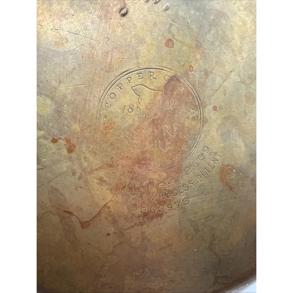 Vintage Revere Ware 1 1/2 qt Sauce Pan, Copper Bottom, Stainless Steel, Pre-1968